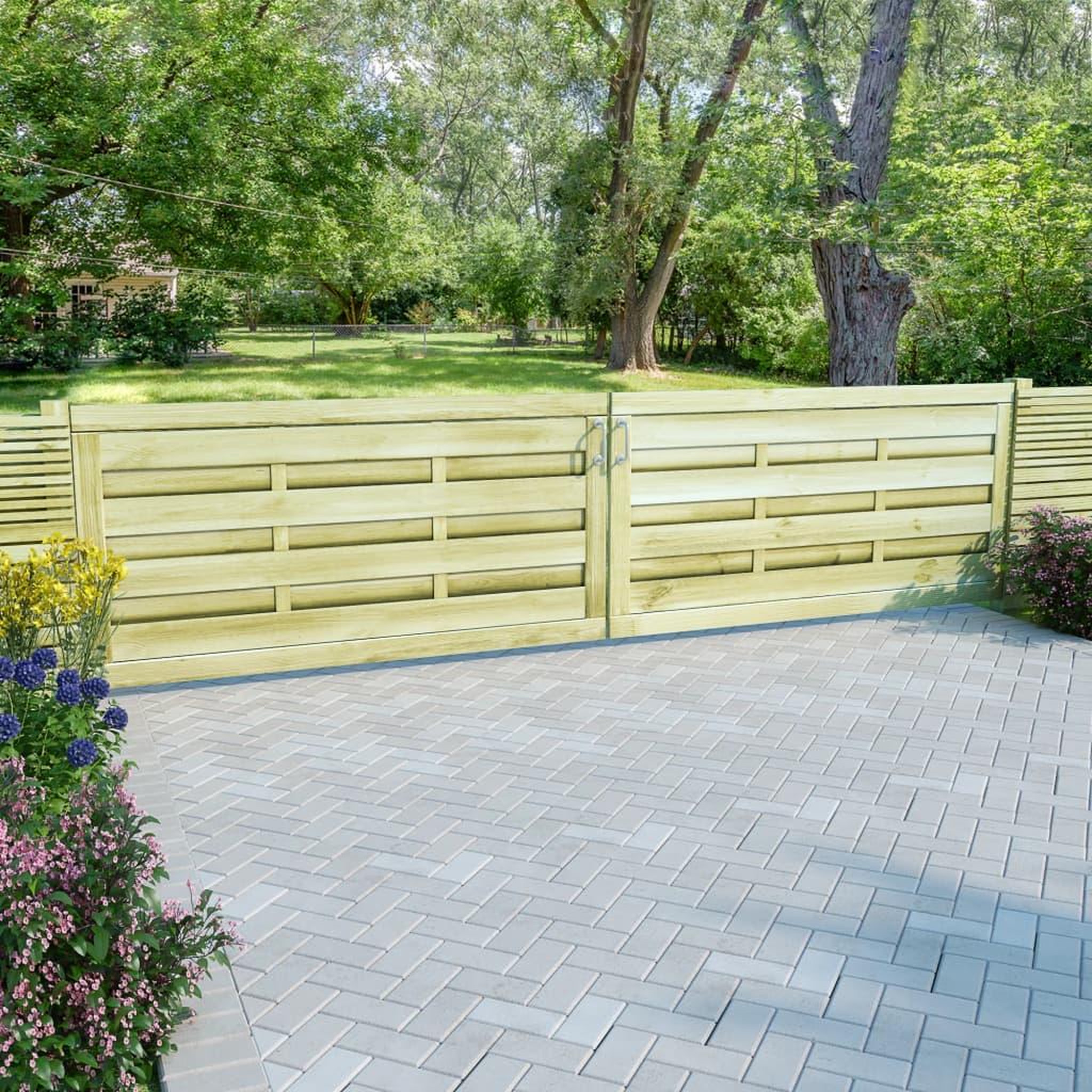 VIDAXL Portillons 2 pcs Bois de pin impregne 150x75 cm Vert