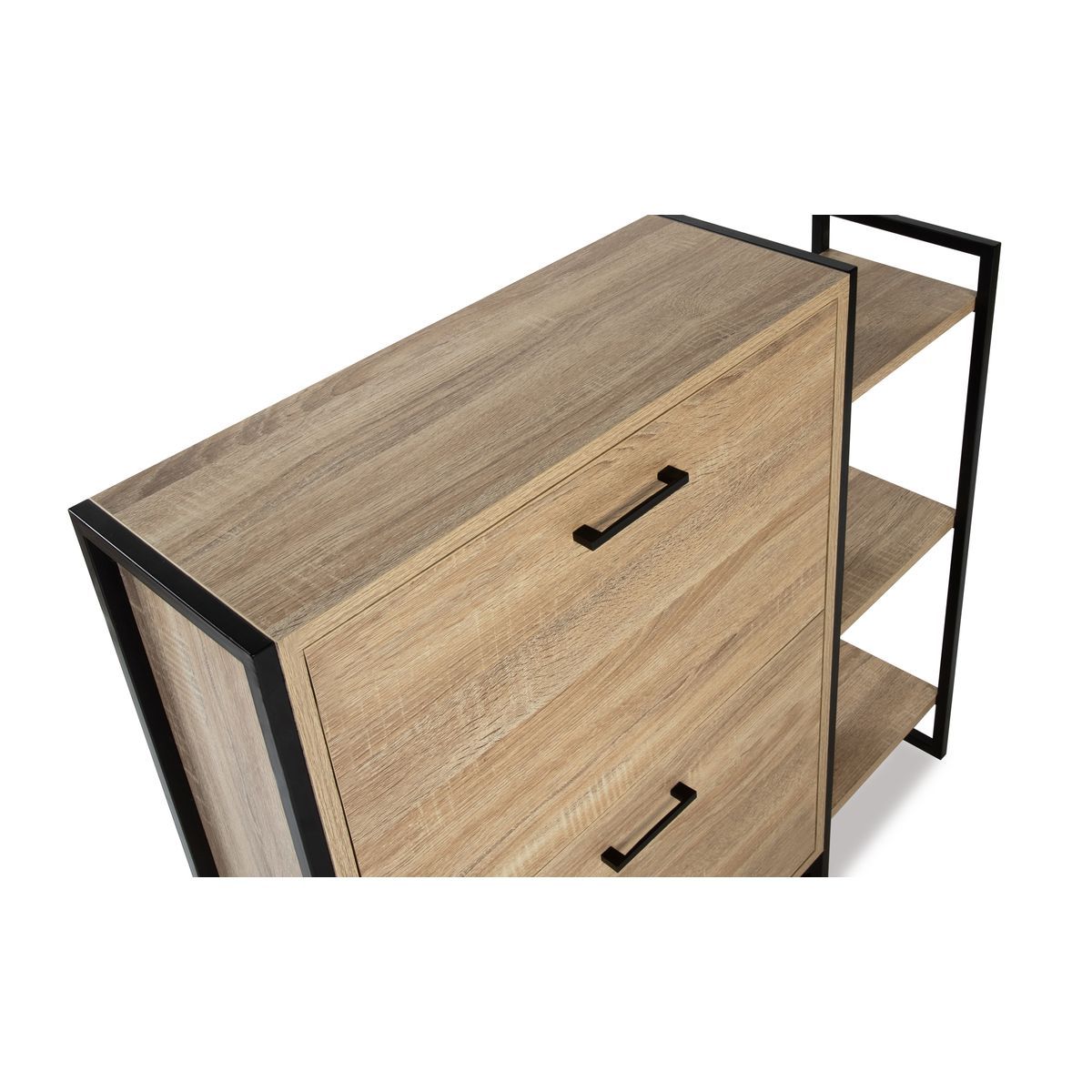 Meuble chaussures 2 portes + 2 étagères THEO