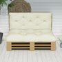 Voir la diapositive 6 : OUTSUNNY Lot de 2 coussins assises dossiers banc de jardin canapé dim. 120L x 80l x 12H cm polyester crème