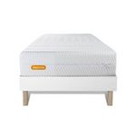 SEPTNUITS Matelas + sommier Memo Bio Mousse à mémoire de forme 5 zones de confort Maxi épaisseur Déhoussable. Coloris disponibles : Blanc