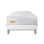 SEPTNUITS Matelas + sommier Memo Bio Mousse à mémoire de forme 5 zones de confort Maxi épaisseur Déhoussable. Coloris disponibles : Blanc