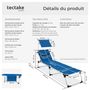 Voir la diapositive 6 : tectake Bain de soleil rembourré et pliable bleu
