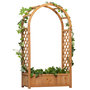 Voir la diapositive 1 : OUTSUNNY Jardinière avec treillis et arche - bac à fleurs - jardinière sur pied - dim. 83L x 36l x 152H cm - bois sapin pré-huilé