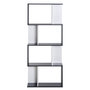 Voir la diapositive 1 : HOMCOM Bibliothèque étagère meuble de rangement design contemporain en S 4 étagères 60L x 24l x 148H cm noir blanc
