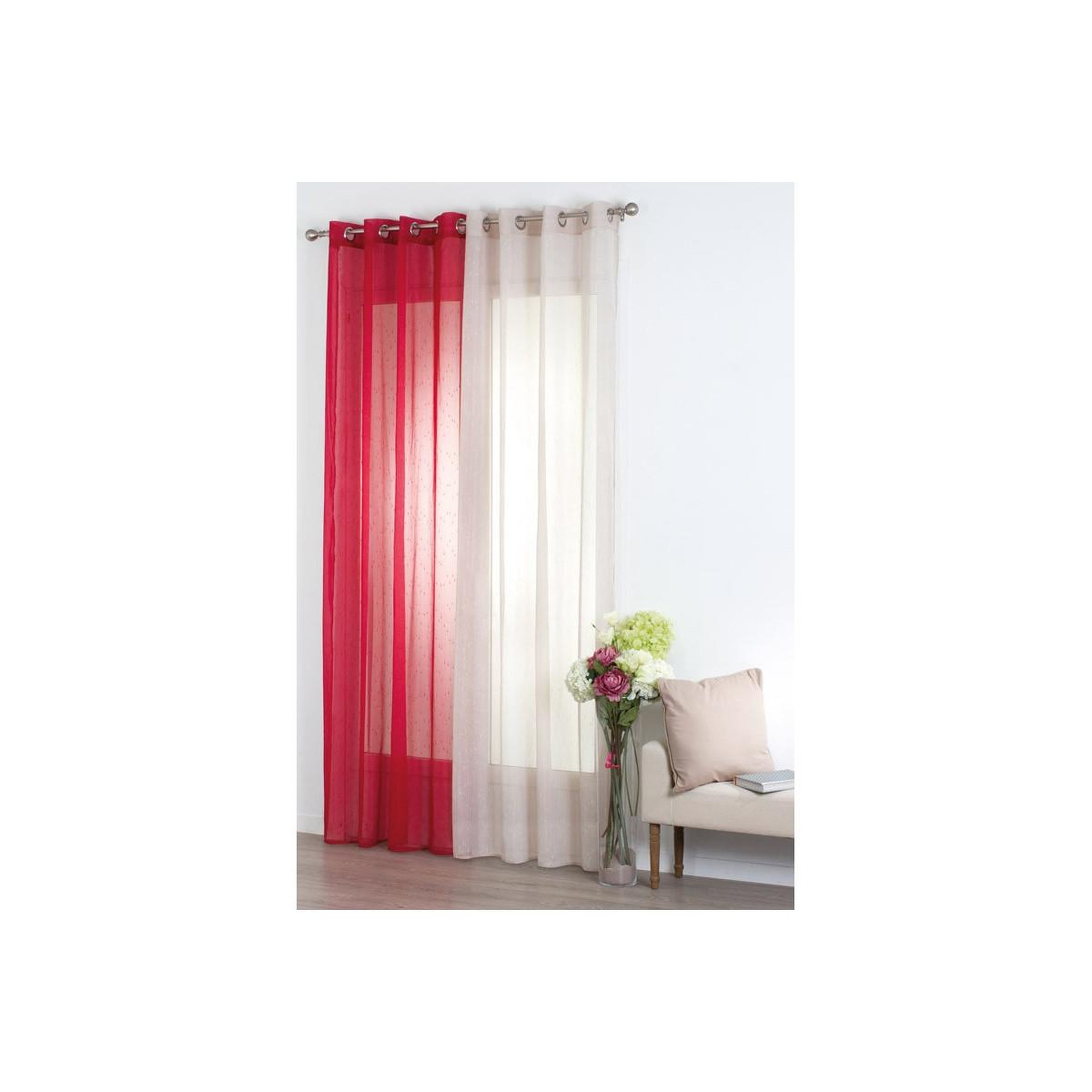Voir la diapositive 4 : ATMOSPHERA Rideau voilage  rayure  140x240cm lin