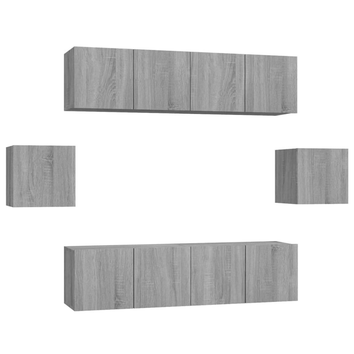 VIDAXL Ensemble de meubles TV 6 pcs Sonoma gris Bois d'ingenierie