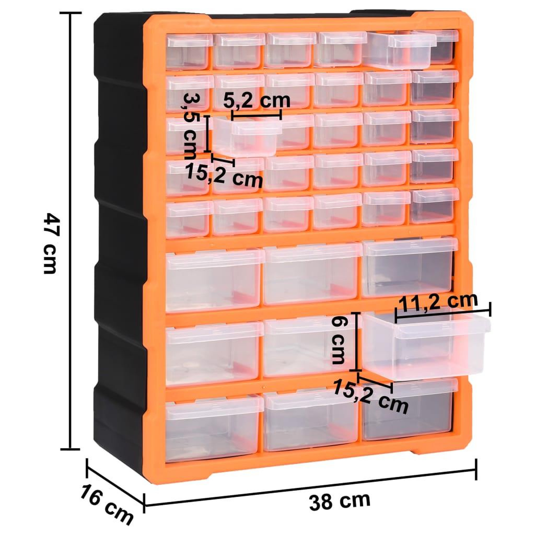 Voir la diapositive 6 : VIDAXL Organisateur multi-tiroirs avec 39 tiroirs 38x16x47 cm