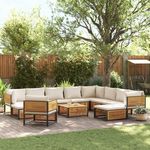 VIDAXL Salon de jardin avec coussins 12 pcs bois massif d'acacia
