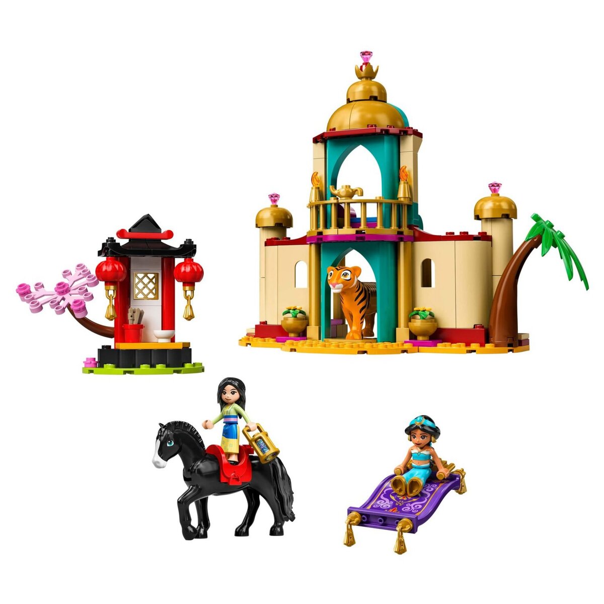 LEGO Disney 43208 - Les Aventures de Jasmine et Mulan avec Figurine Cheval et Mini-Poupées