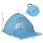 Voir la diapositive 3 : OUTSUNNY Abri de plage tente de plage pliable pop-up automatique instantané protection UV fenêtre arrière grand tapis de sol bleu ciel