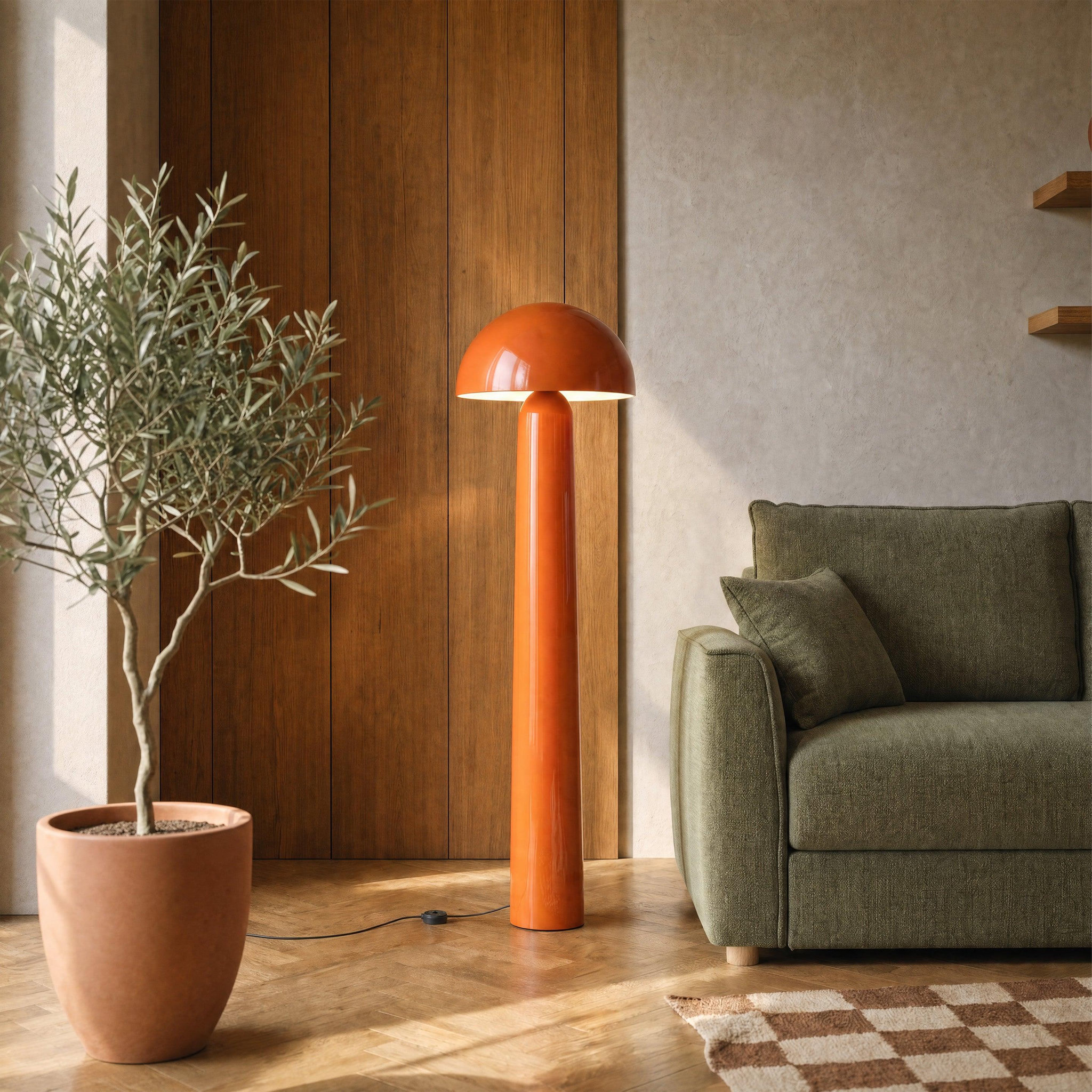 Voir la diapositive 5 : MAISON PAVANE Lampadaire en métal orange-clara