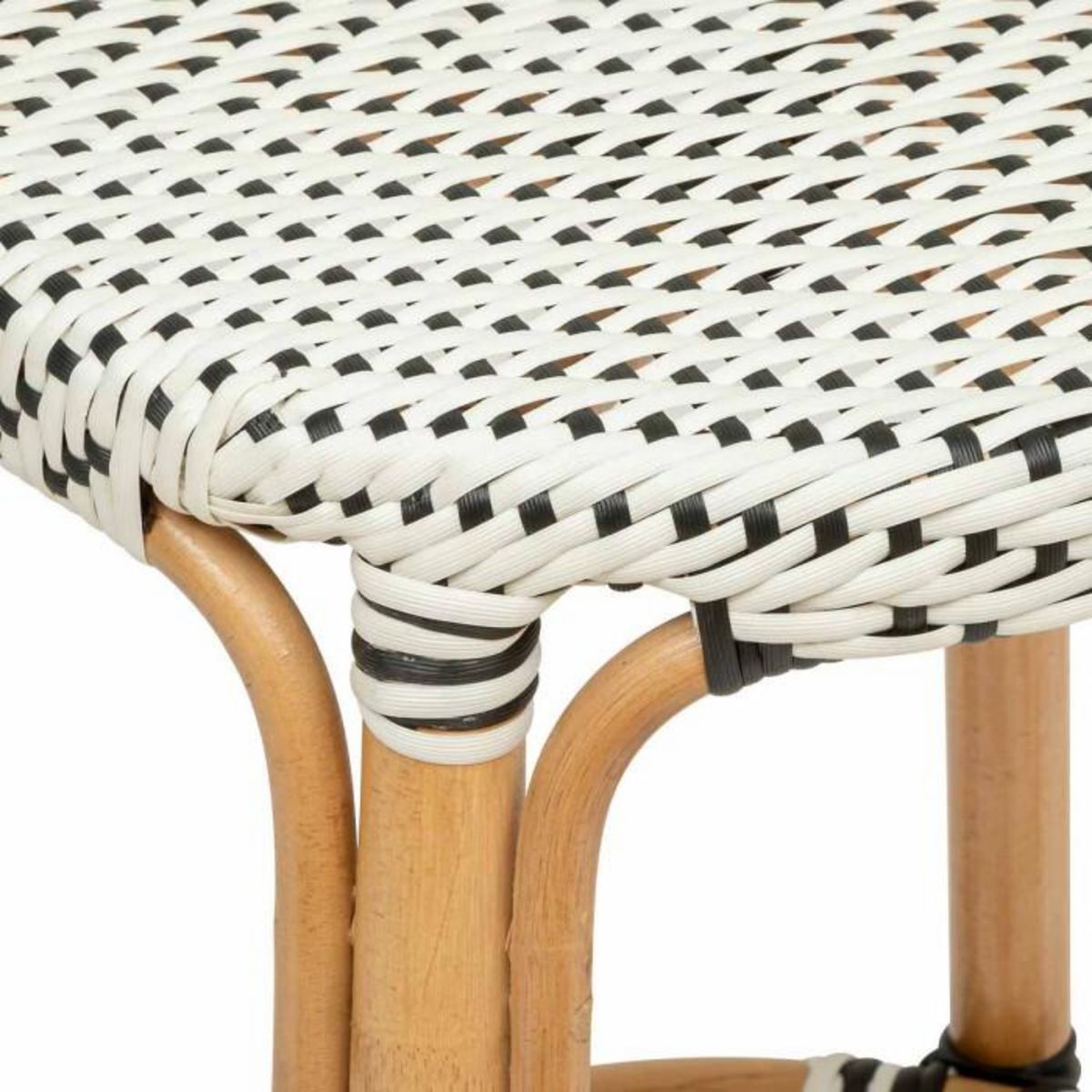 ATMOSPHERA Tabouret de Bar Bistrot en Rotin  Trecia  66cm Blanc