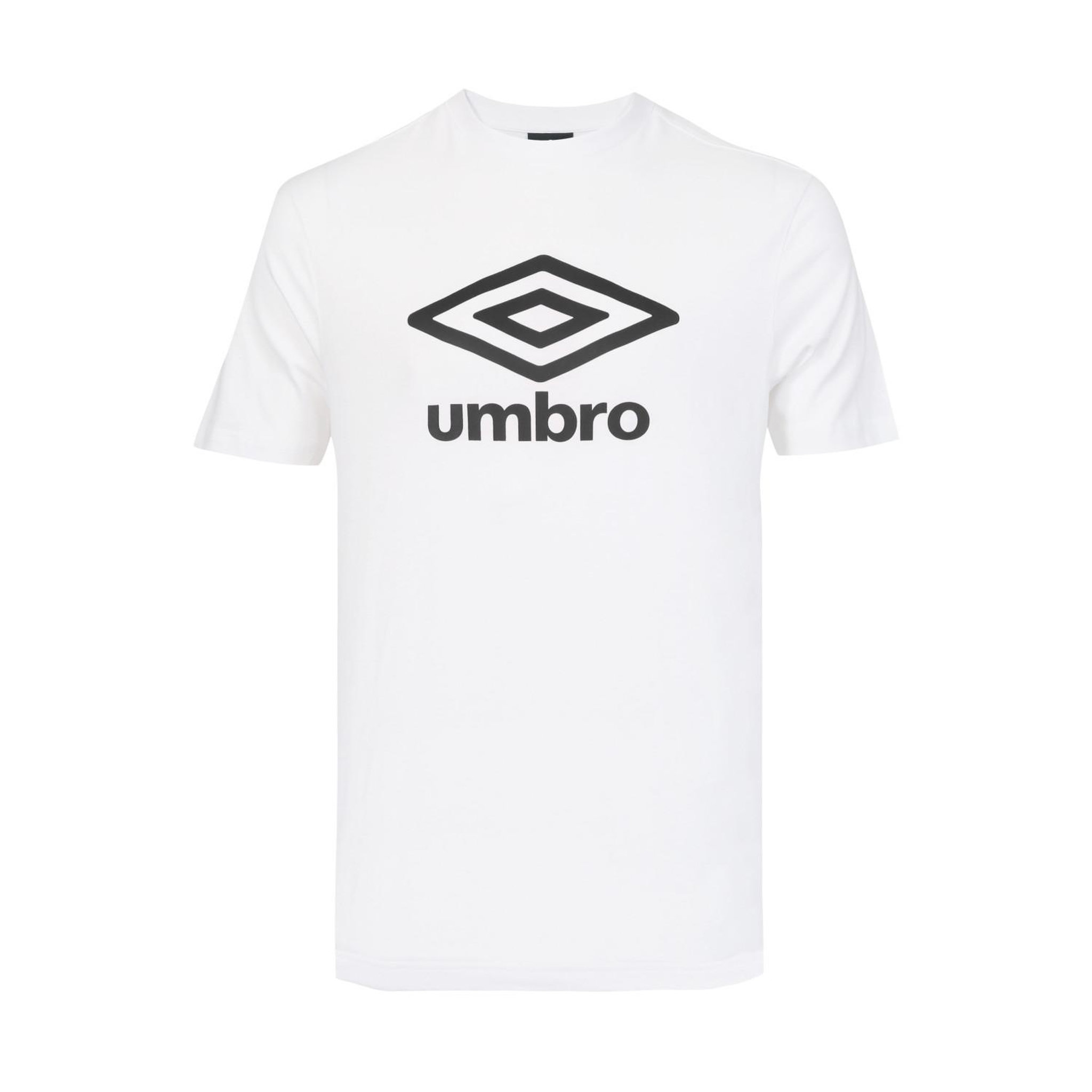 UMBRO T-shirt homme col rond regular en coton 160 gsm basic core logo. Coloris disponibles : Blanc
