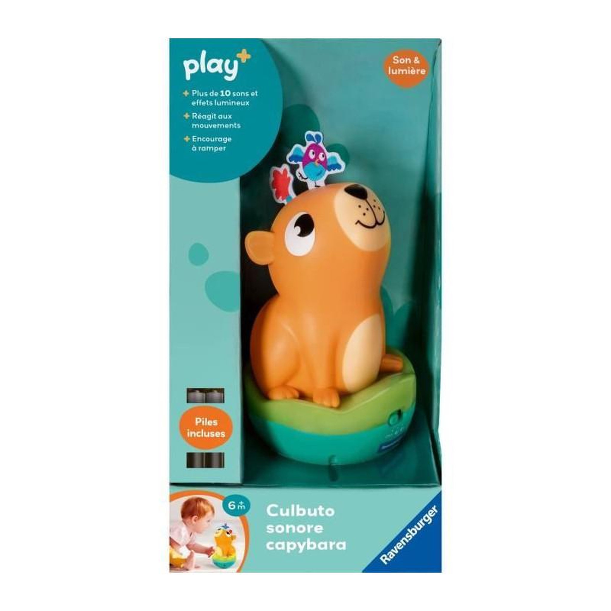 Voir la diapositive 4 : RAVENSBURGER Jouet musical Ravensburger Culbuto Sonore Capybara vert