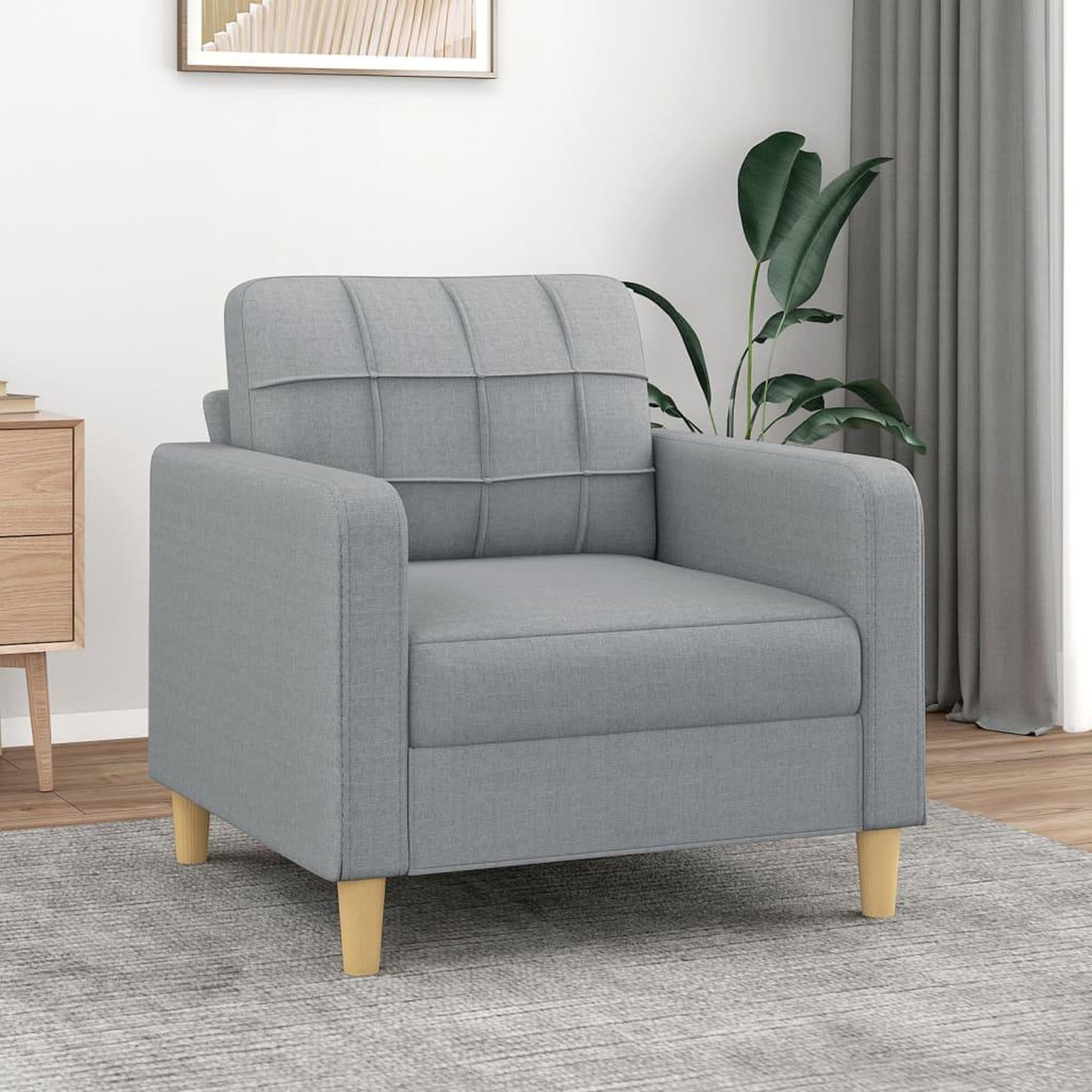 VIDAXL Fauteuil Gris clair 60 cm Tissu