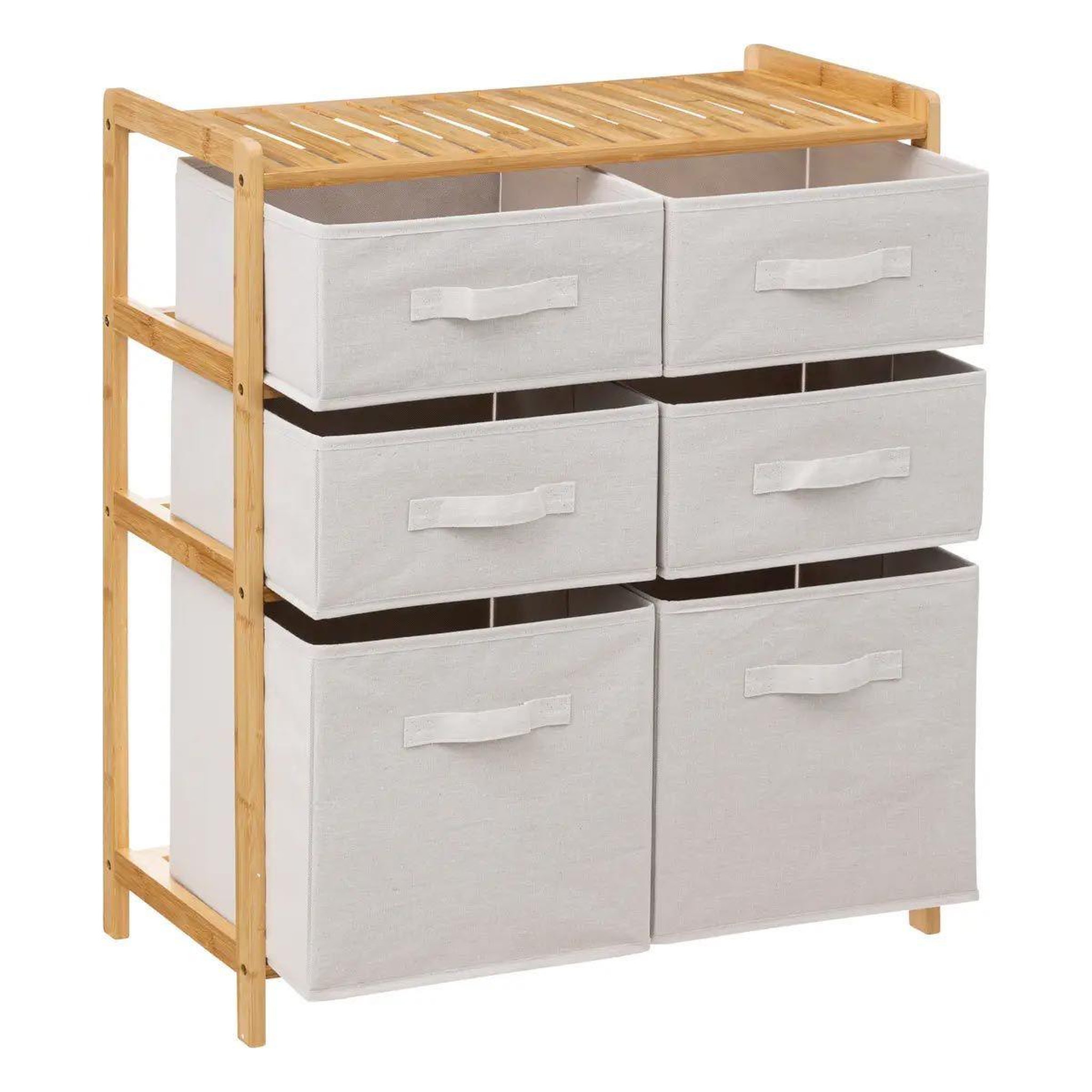 Voir la diapositive 2 : FIVE Étagère 6 paniers de rangement  tidy  78cm naturel