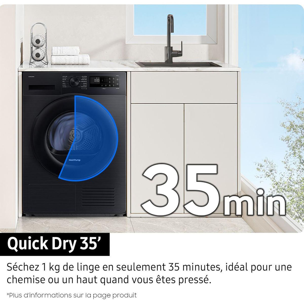 Samsung Sèche linge pompe à chaleur DV90DG52A0AH