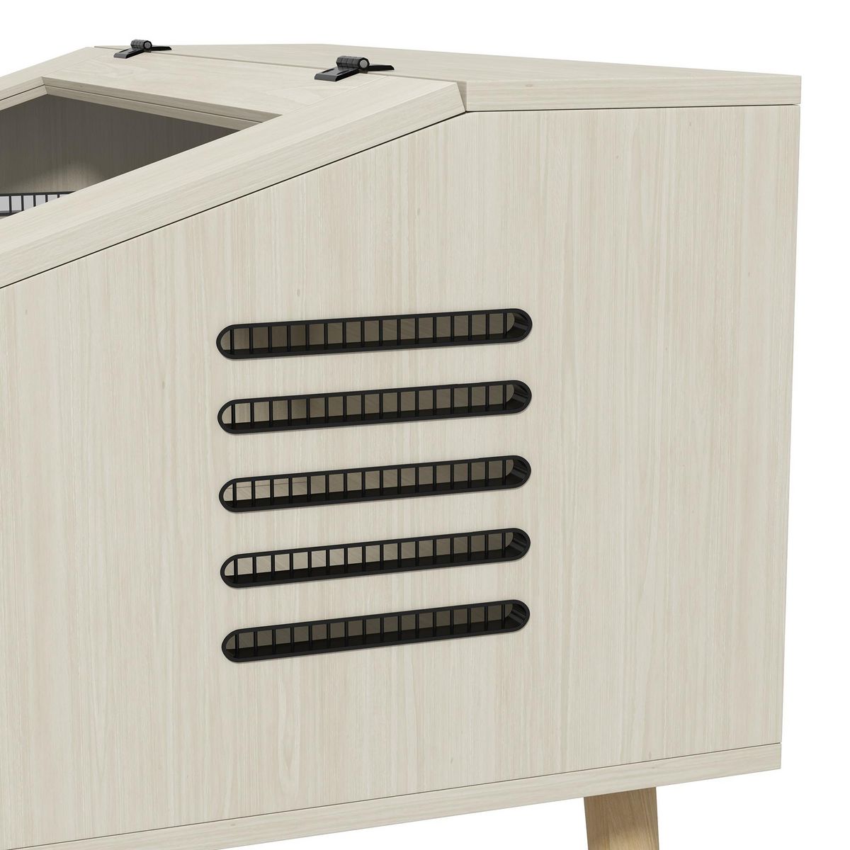 PAWHUT Terrarium design scandinave - aérations latérales - 111L - fenêtres verre trempé - effet bois clair