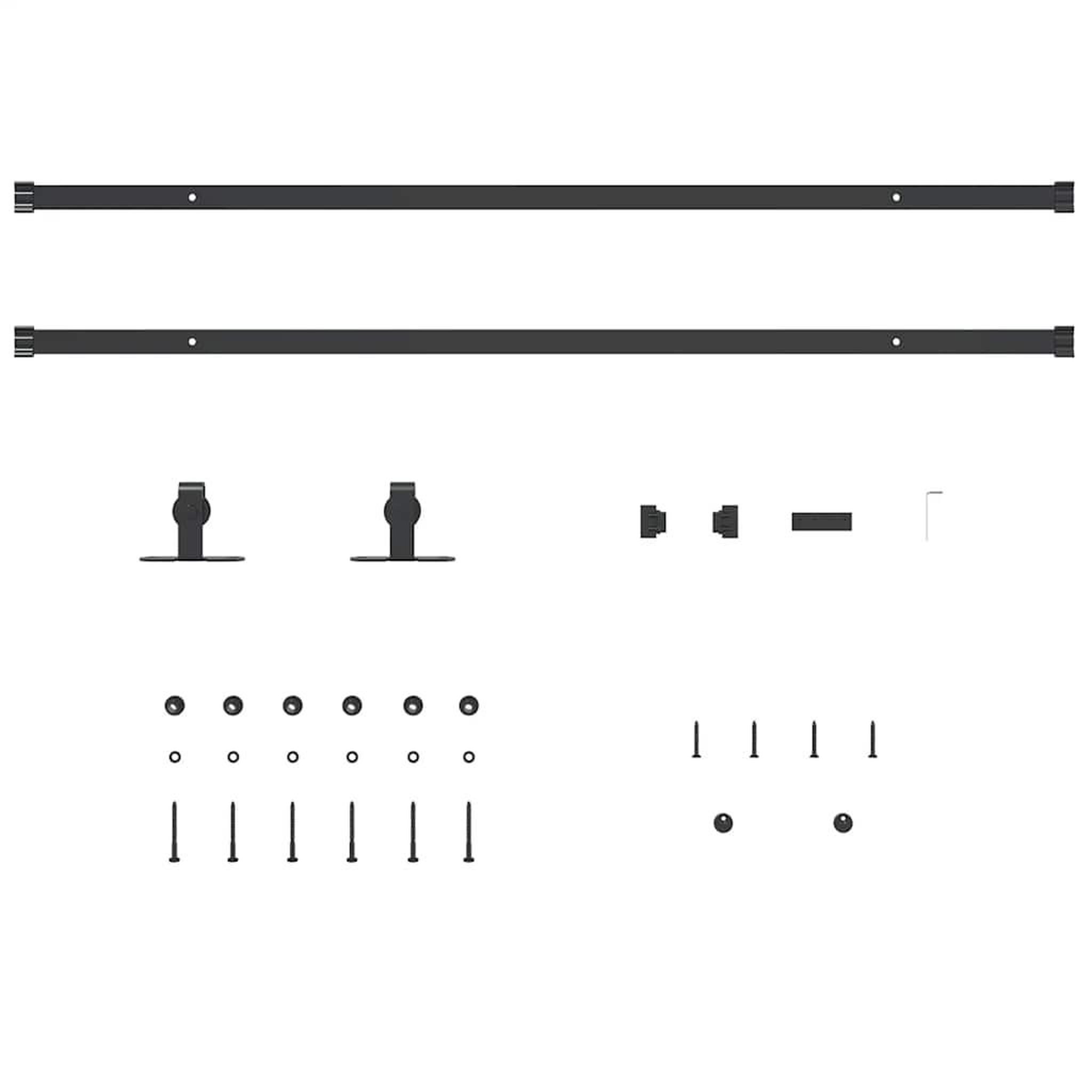 Voir la diapositive 4 : VIDAXL Kit de porte d'armoire coulissante 213 cm acier au carbone