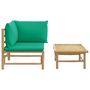 Voir la diapositive 3 : VIDAXL Salon de jardin 2 pcs avec coussins vert bambou