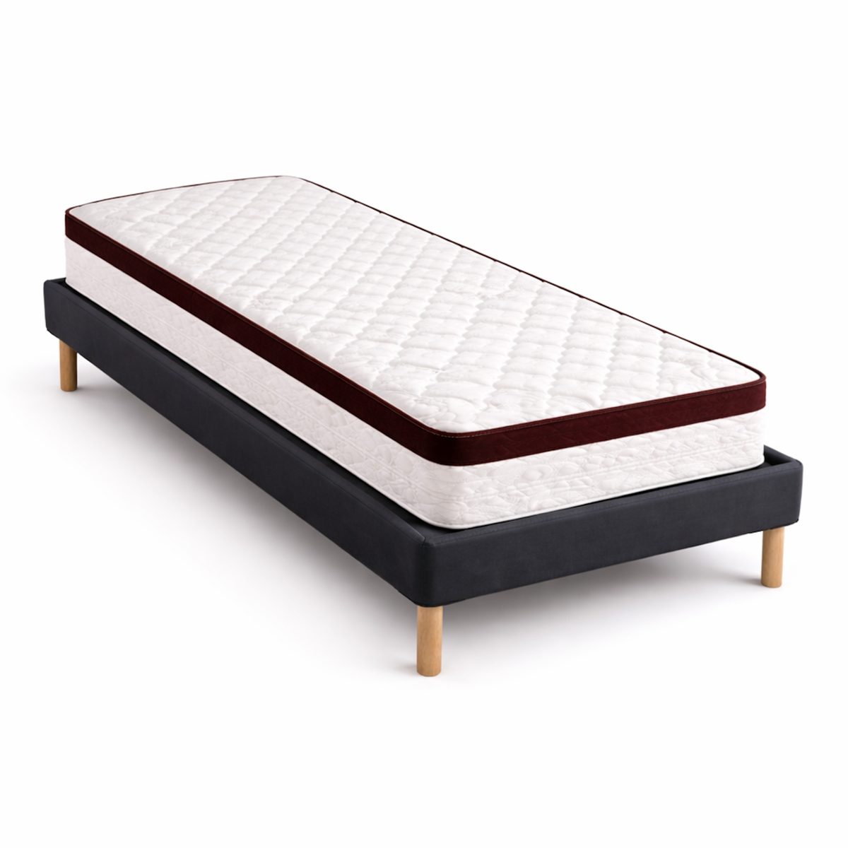 NUITS D'OR Ensemble Sommier Tapissier et Matelas Soutien Très Ferme