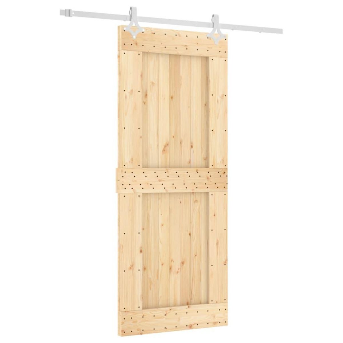 VIDAXL Porte coulissante et kit de quincaillerie 85x210 cm pin massif