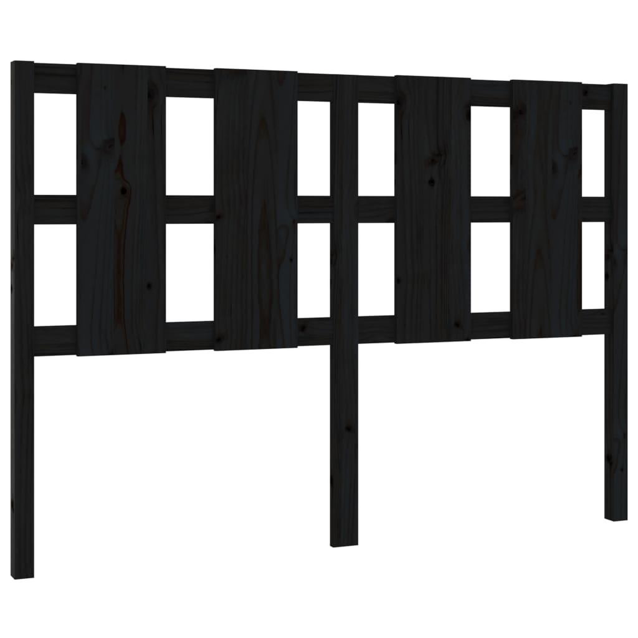 Voir la diapositive 2 : VIDAXL Tete de lit Noir 145,5x4x100 cm Bois massif de pin
