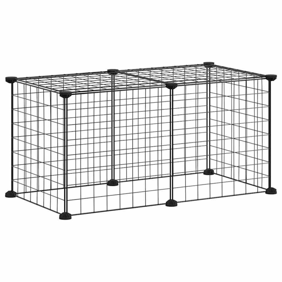 VIDAXL Cage animaux de compagnie a 8 panneaux Noir 35x35 cm Acier