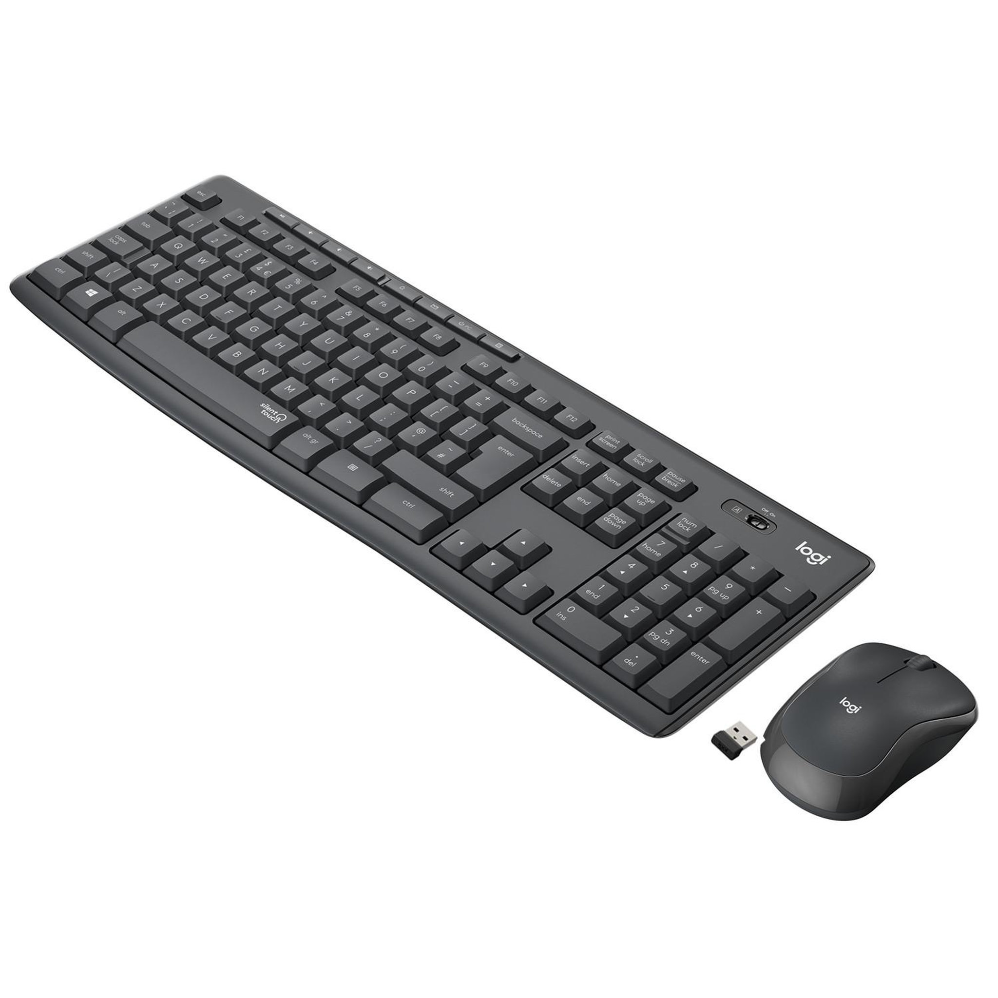 Voir la diapositive 2 : Logitech Logitech mk295 silent wireless combo clavier souris incluse usb qwerty italien graphite