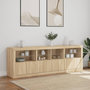 Voir la diapositive 4 : VIDAXL Buffet avec lumieres LED chene sonoma 202x37x67 cm