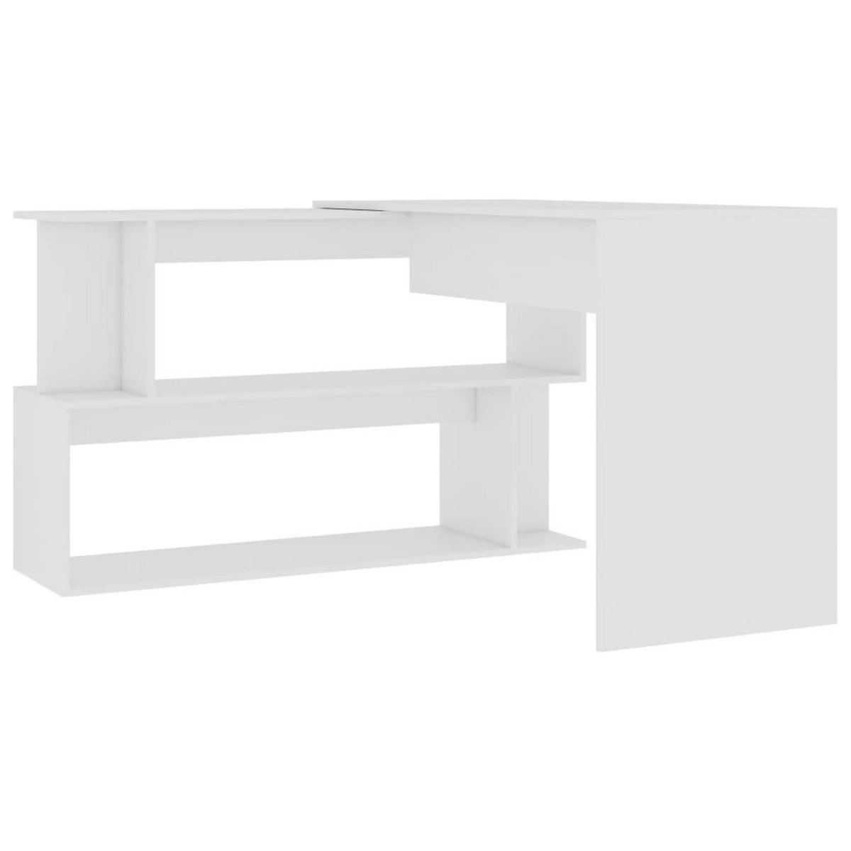 VIDAXL Bureau d'angle Blanc 200x50x76 cm Bois d'ingenierie