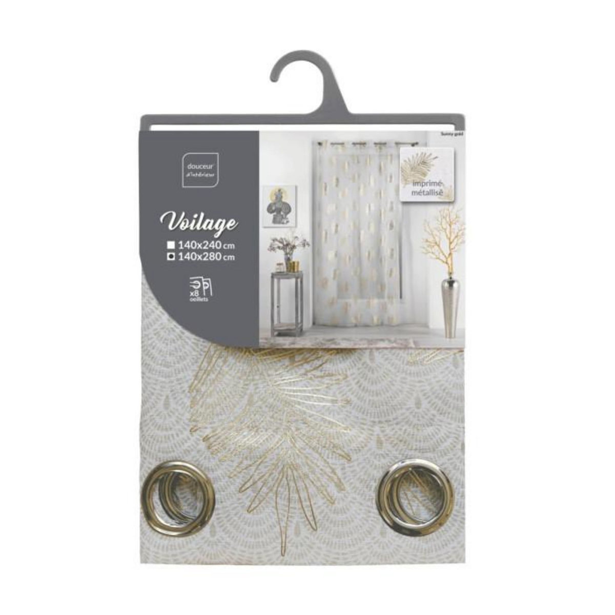 Paris Prix Rideau Voilage  Sunny Gold  140x280cm Or