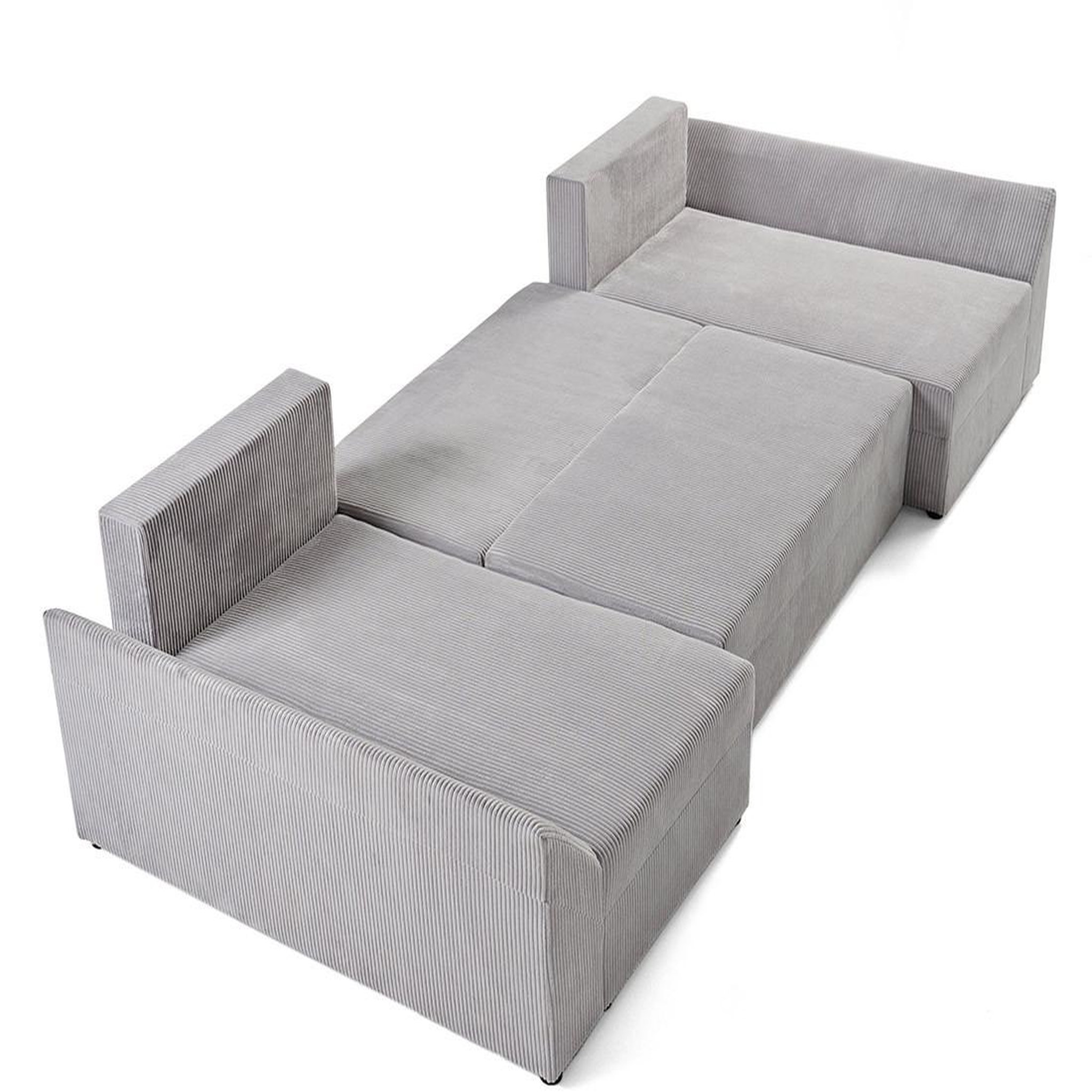 Voir la diapositive 3 : BEST MOBILIER Mike - canapé panoramique en u - 7 places - convertible avec coffre - en velours côtelé