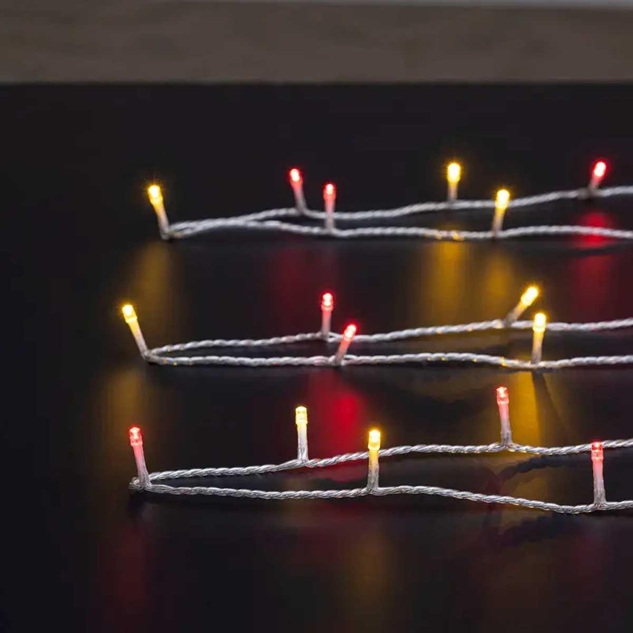 FEERIC LIGHT & CHRISTMAS Guirlande de noël lumineuse  timer  20m blanc chaud & rouge