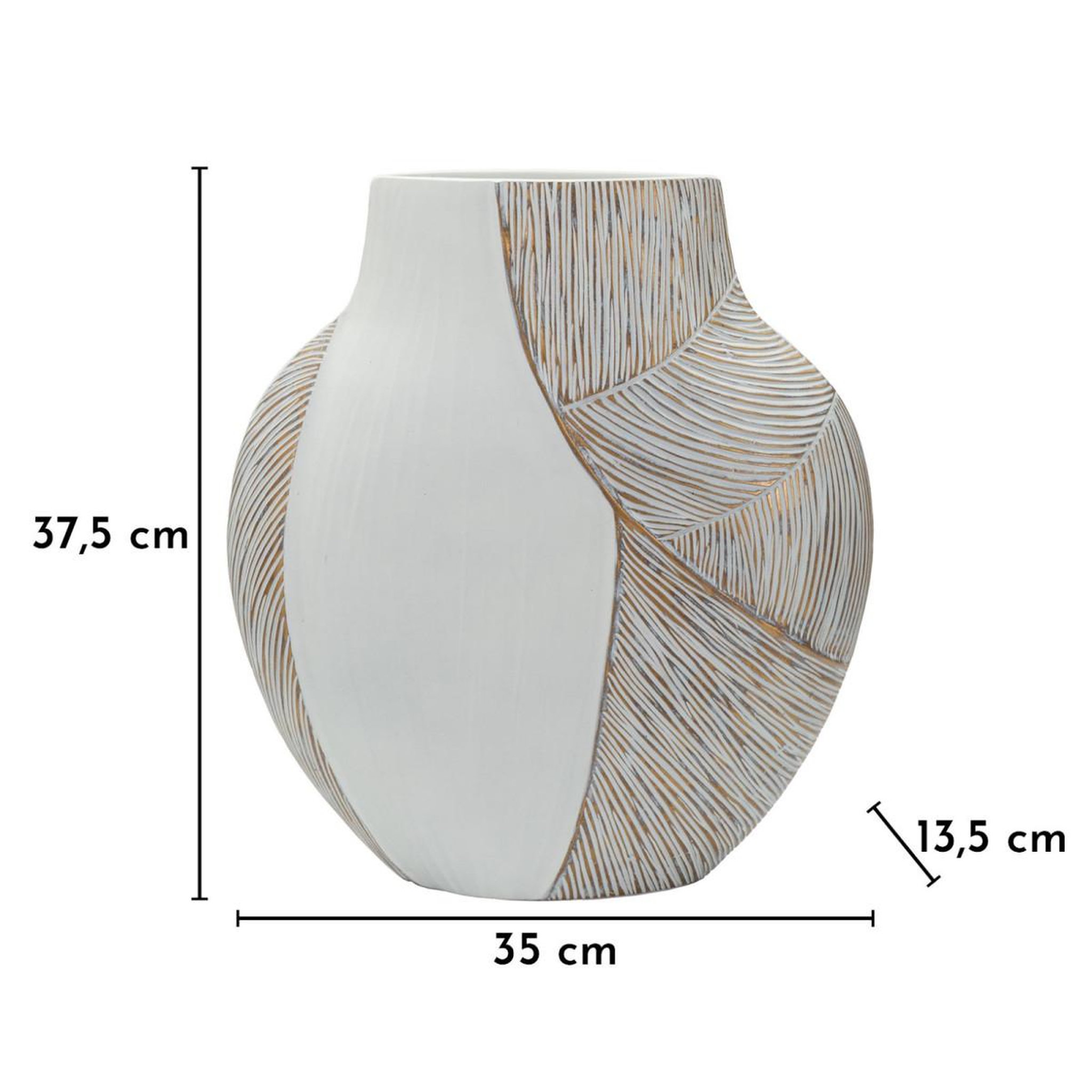 Voir la diapositive 5 : Paris Prix Vase design  hochi  37cm blanc