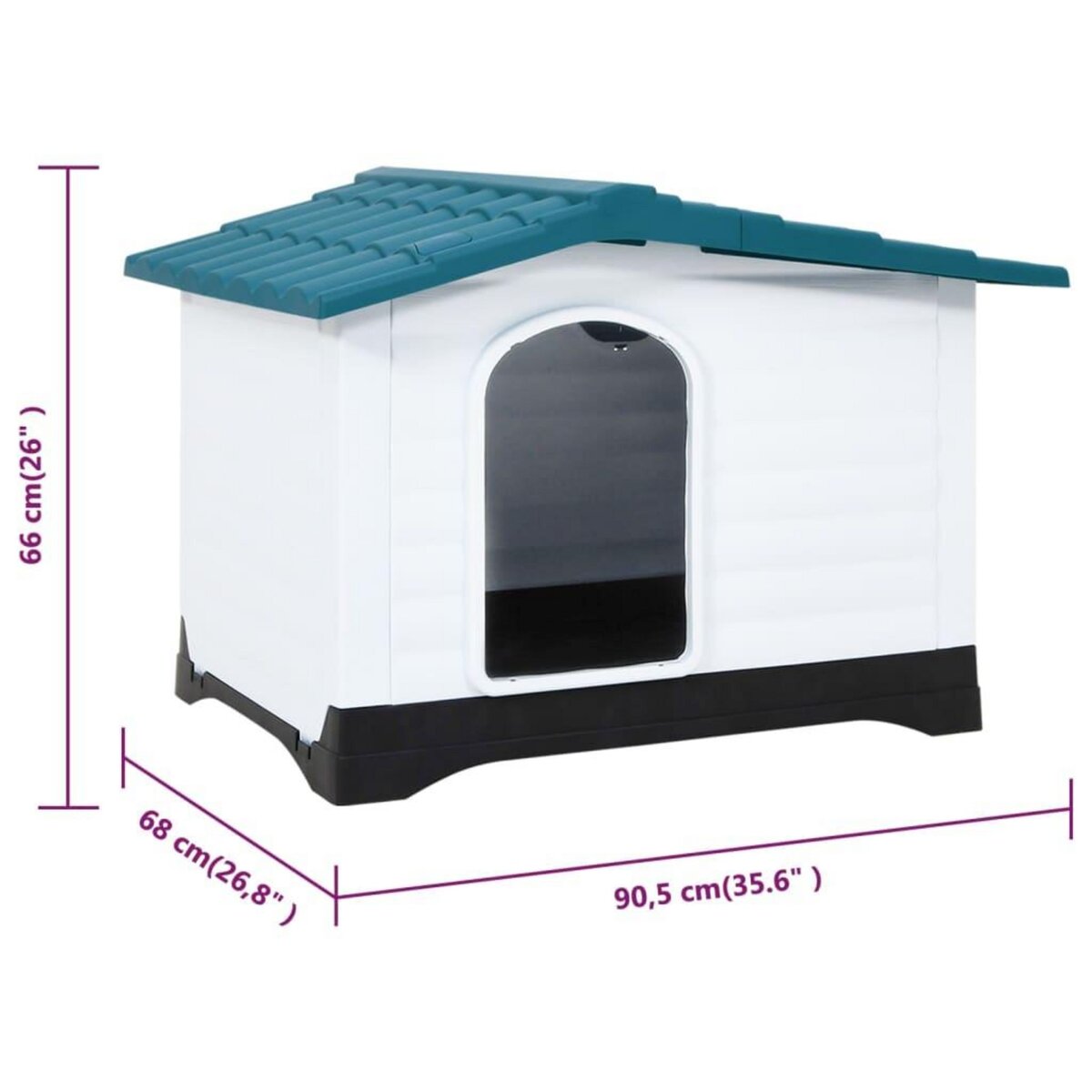 VIDAXL Niche pour chien Bleu 90,5x68x66 cm Polypropylene