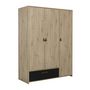 Voir la diapositive 1 : Armoire 3 portes 1 tiroir  L152xH200xP60cm MARCUS