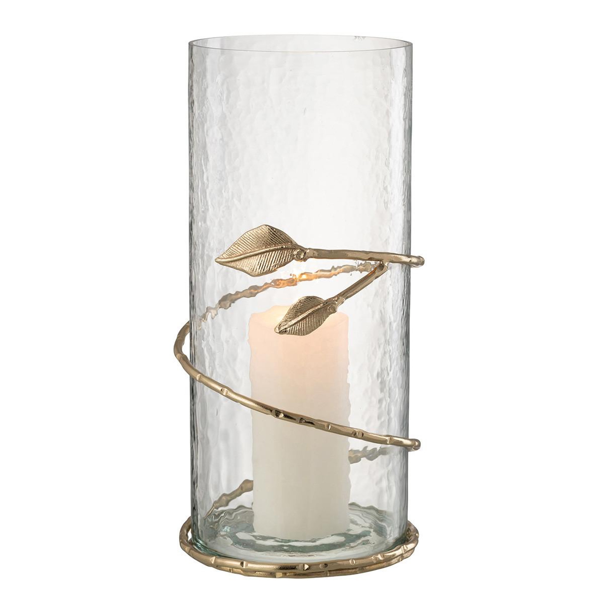 Voir la diapositive 3 : J-LINE Vase en verre feuille  ofelia  40cm transparent