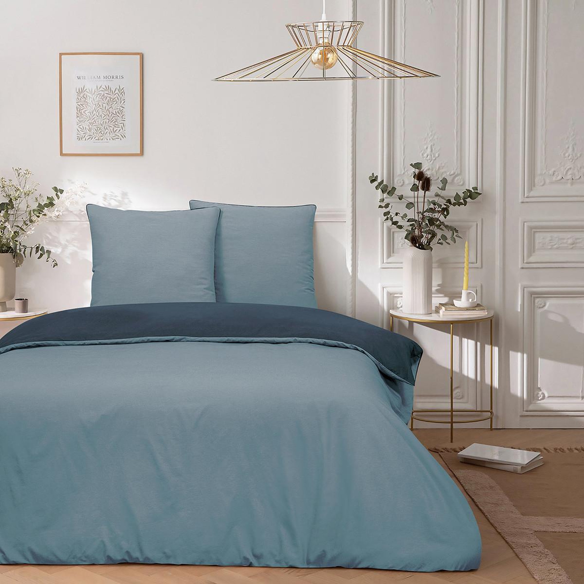 Voir la diapositive 1 : FUTURE HOME Parure de lit double bicolore