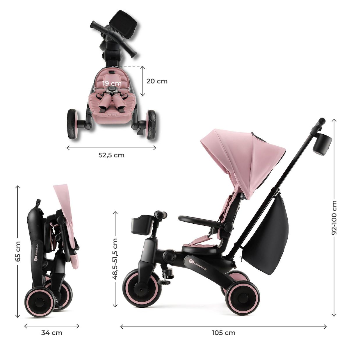 KINDERKRAFT Tricycle jazz 2 pratique et confortable