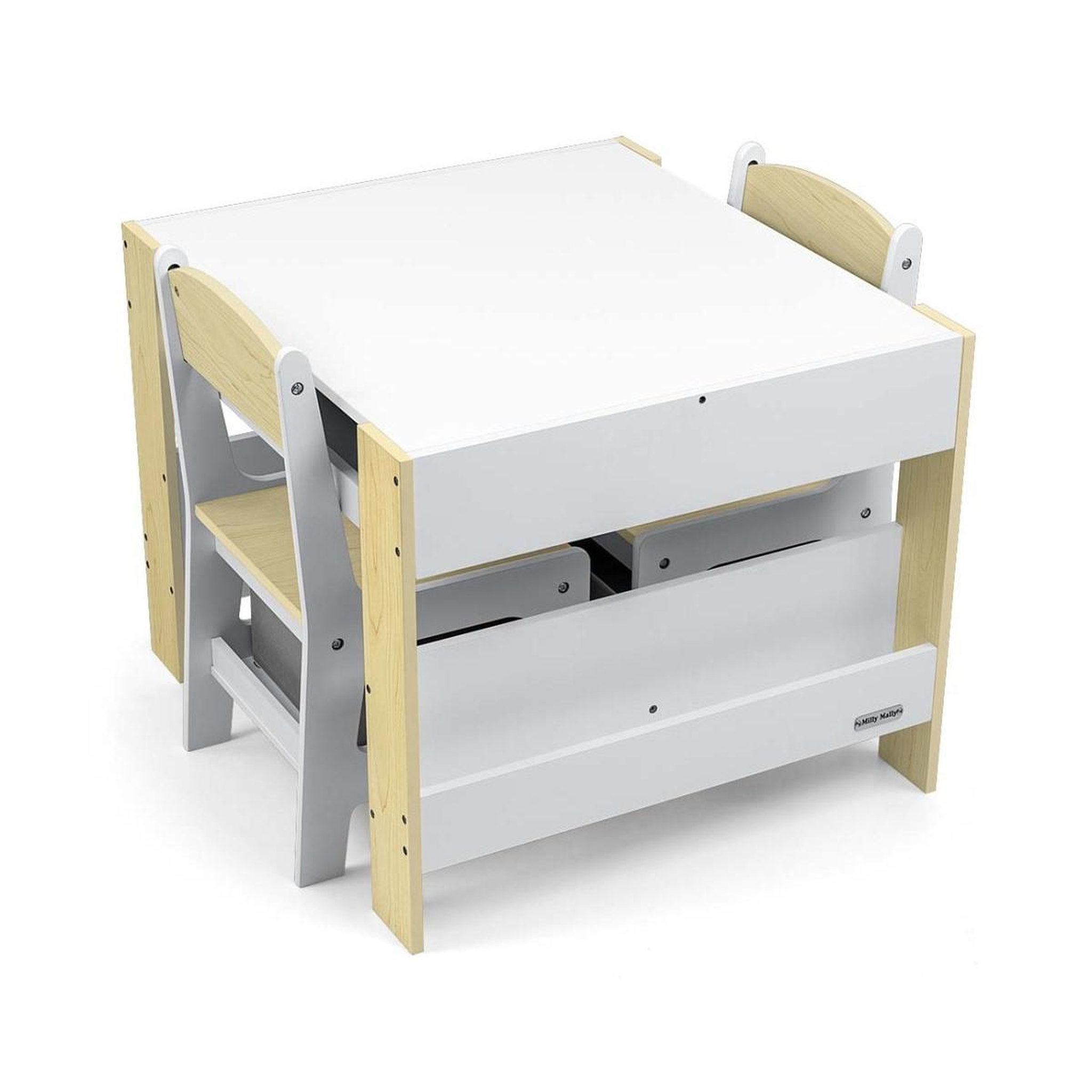 Voir la diapositive 2 : MILLY MALLY Table et Deux Chaises Sven en Bois Naturel pour Enfants