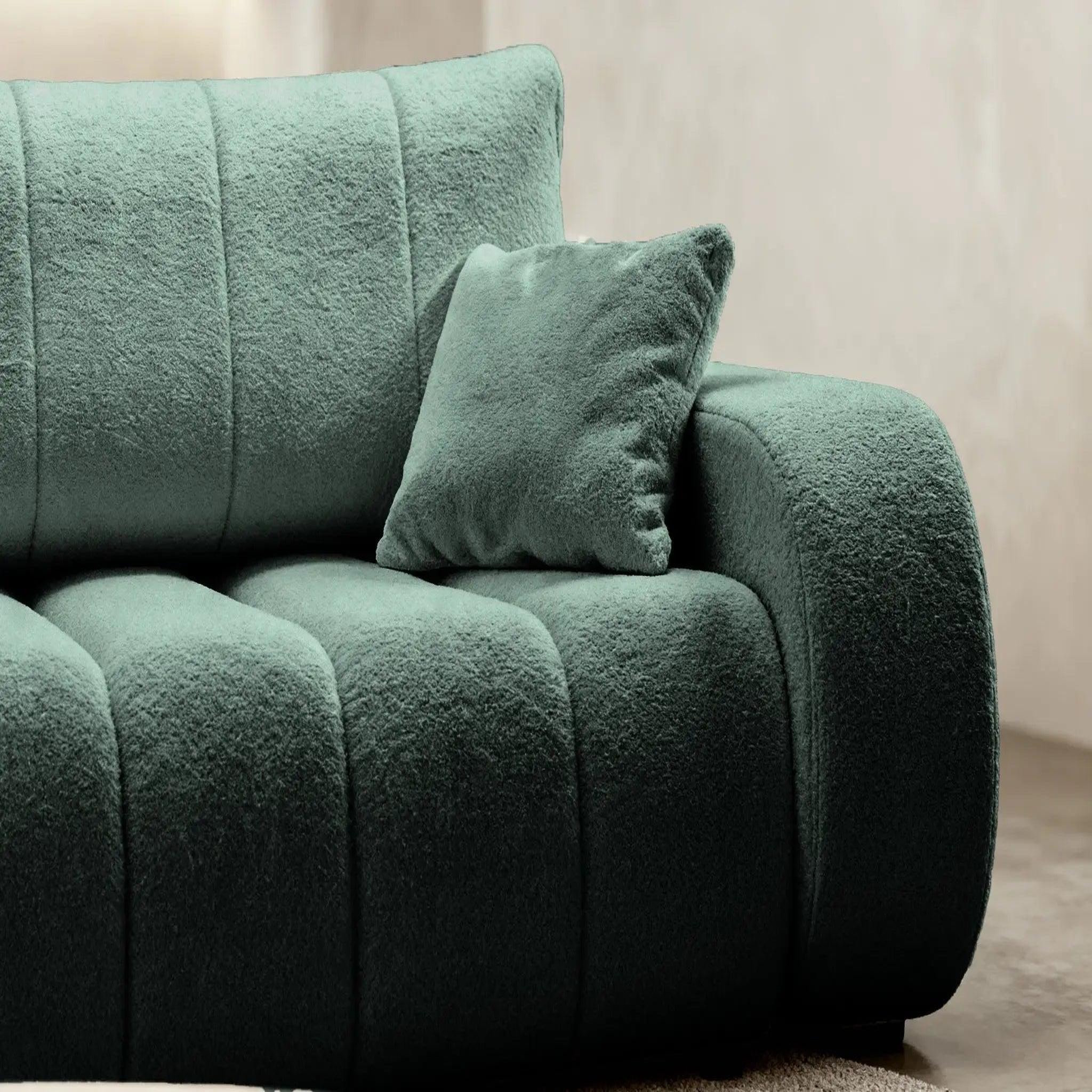 Voir la diapositive 6 : CASANOVA PARIS Celeste - canapé droit convertible tissu bouclette 3 places