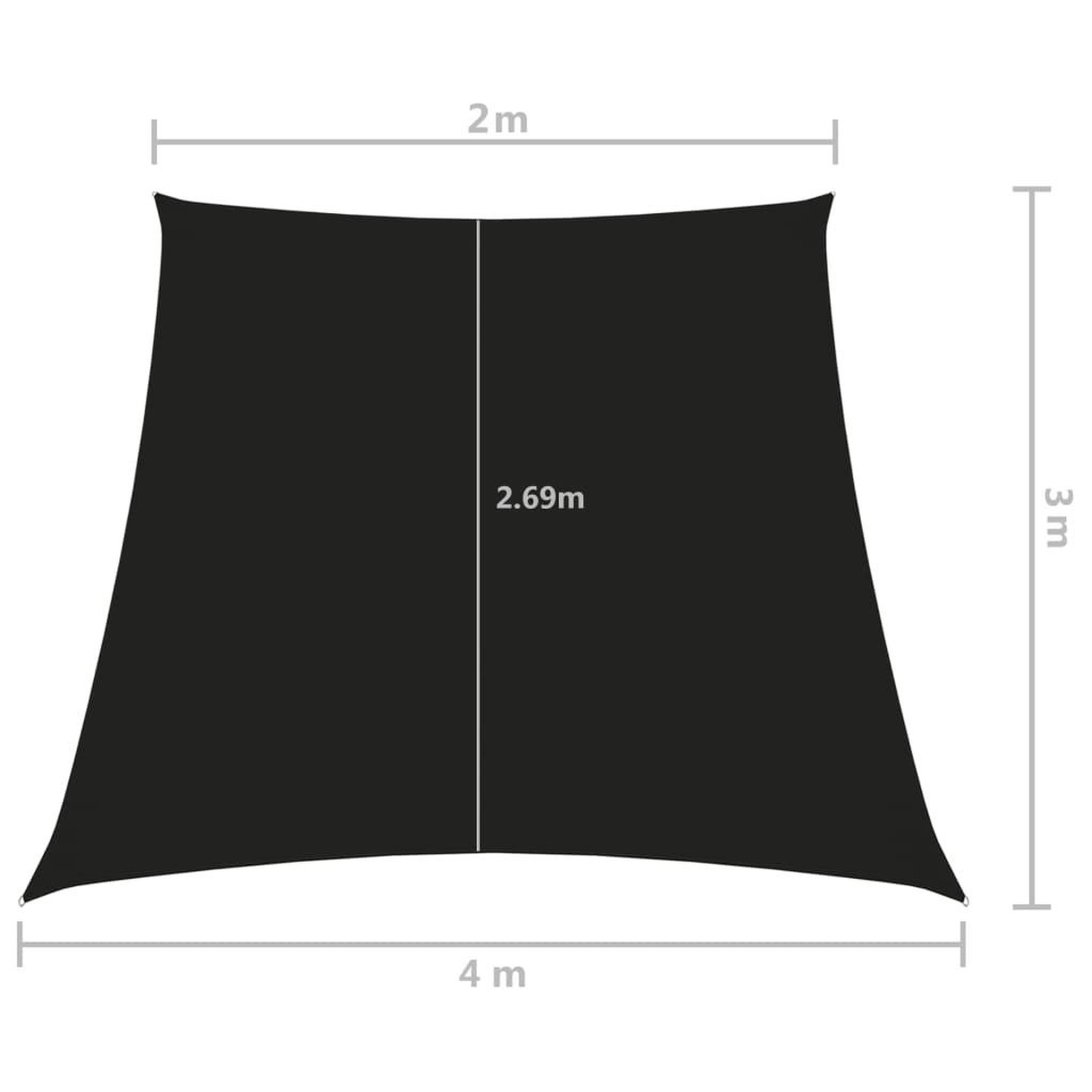 Voir la diapositive 6 : VIDAXL Voile de parasol Tissu Oxford trapeze 2/4x3 m Noir