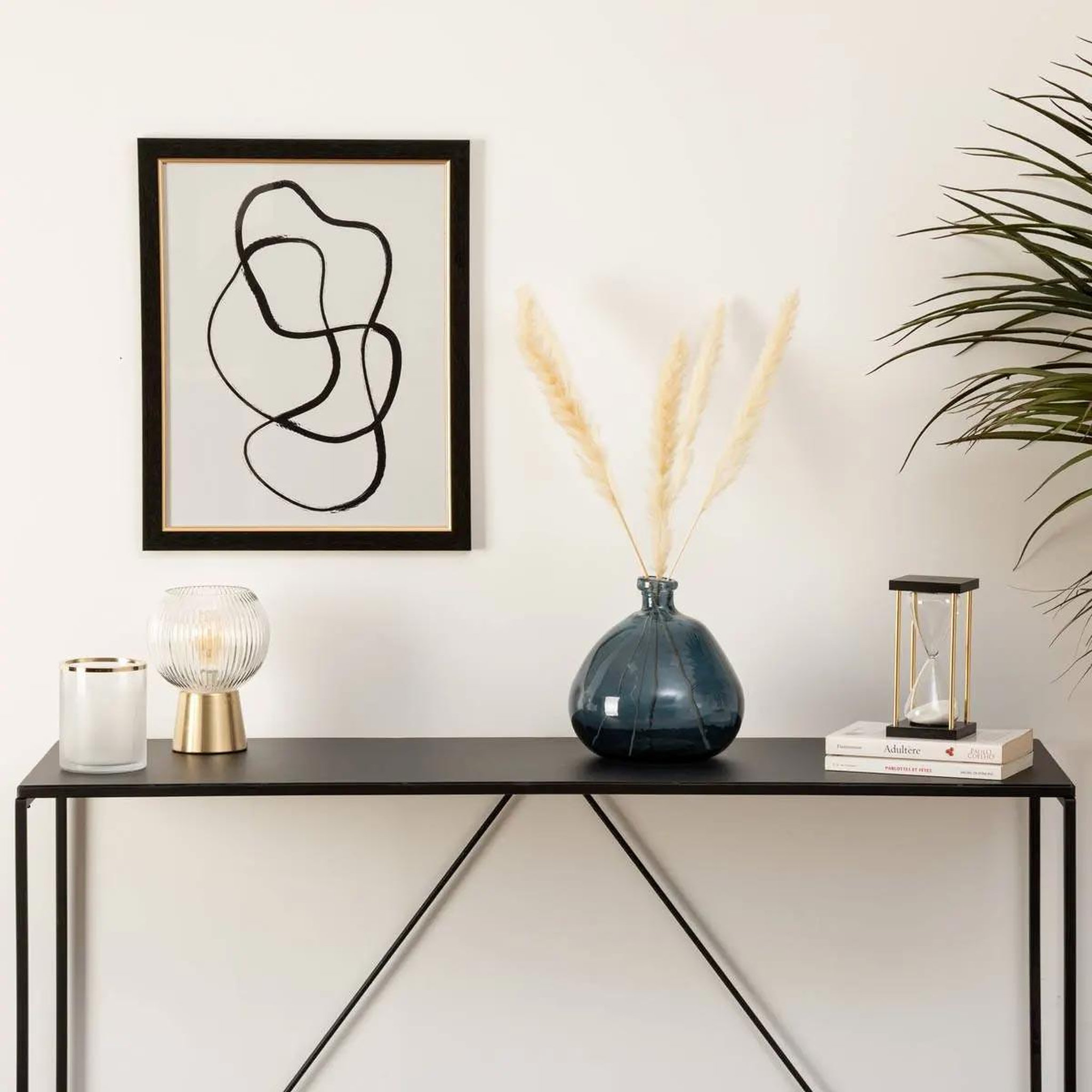 Voir la diapositive 2 : ATMOSPHERA Vase rond en verre recyclé  ballon  22cm orage