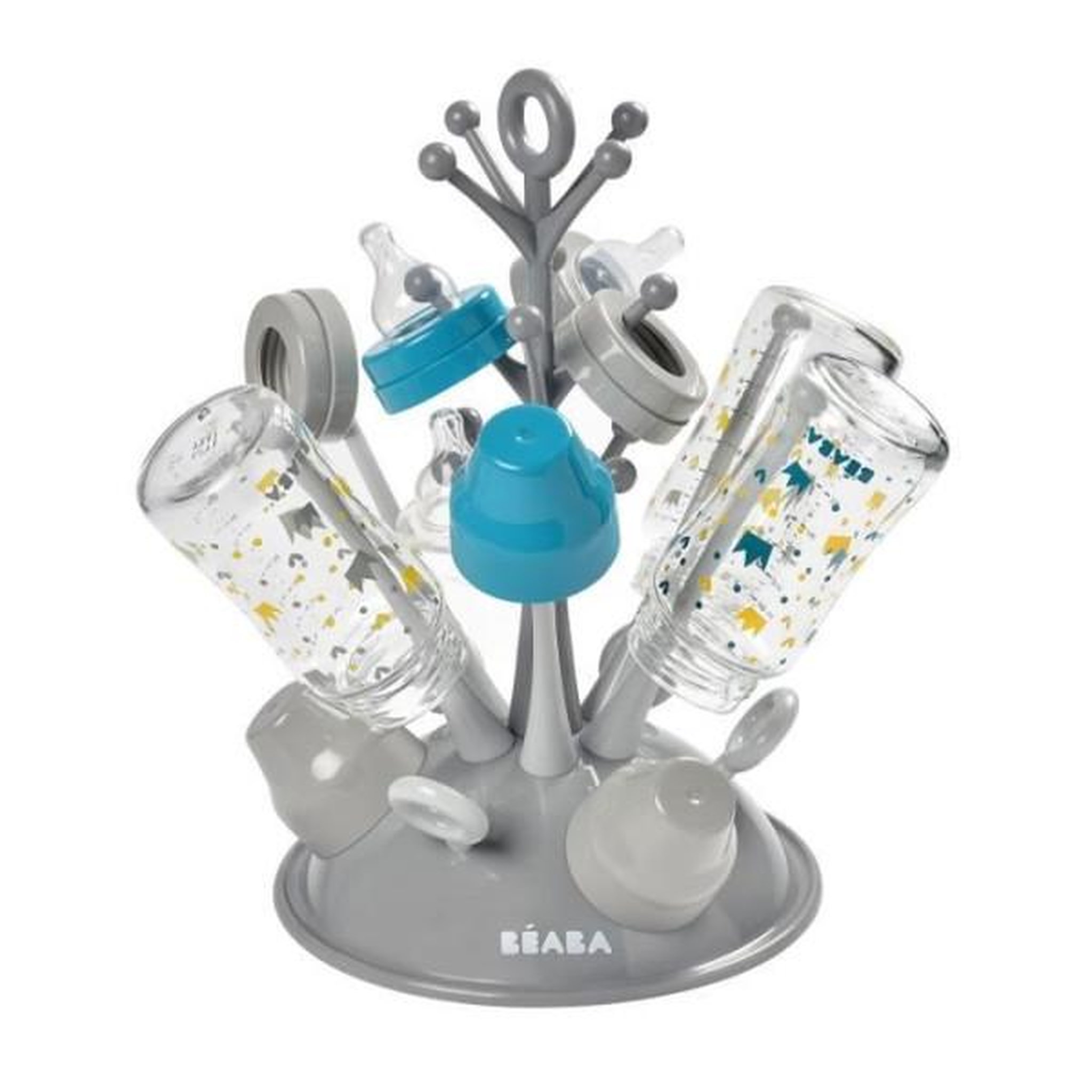 Voir la diapositive 2 : MARKET24 Beaba, egoutte biberons arbre, gris