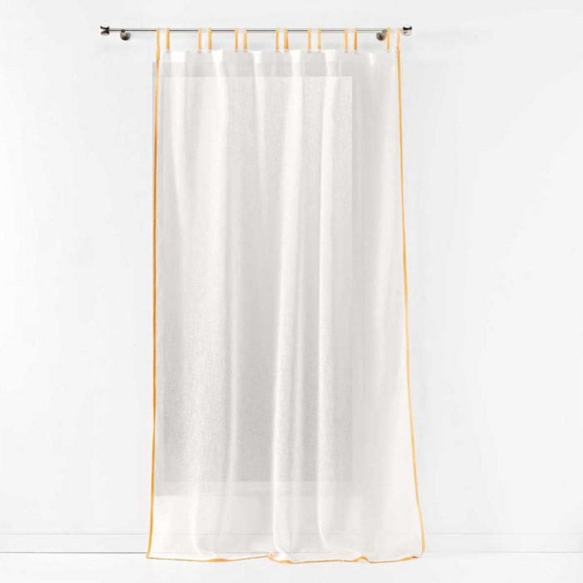 Paris Prix Rideau Voilage à Passants  Casalina  140x280cm Blanc & Jaune