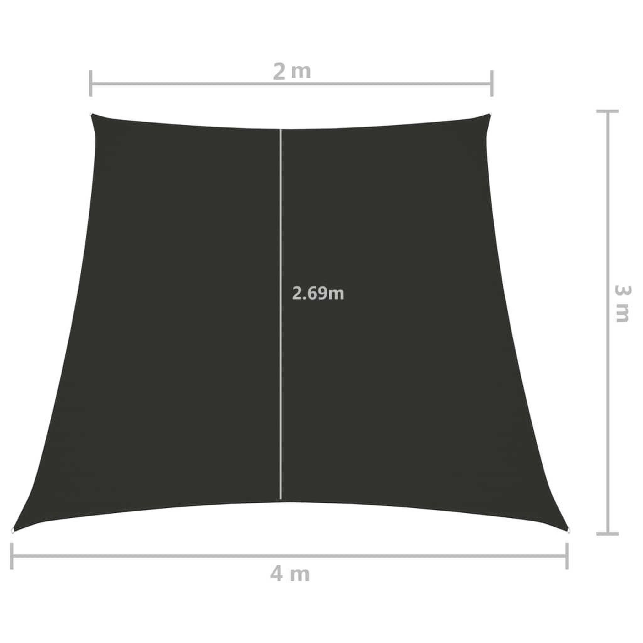 Voir la diapositive 6 : VIDAXL Voile de parasol Tissu Oxford trapeze 2/4x3 m Anthracite