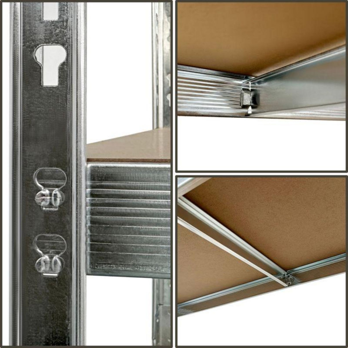 EUROSPEN Etagère de rangement modulable et polyvalente pour atelier, garage cave ...Charges Lourdes -180x150x40cm - Gris