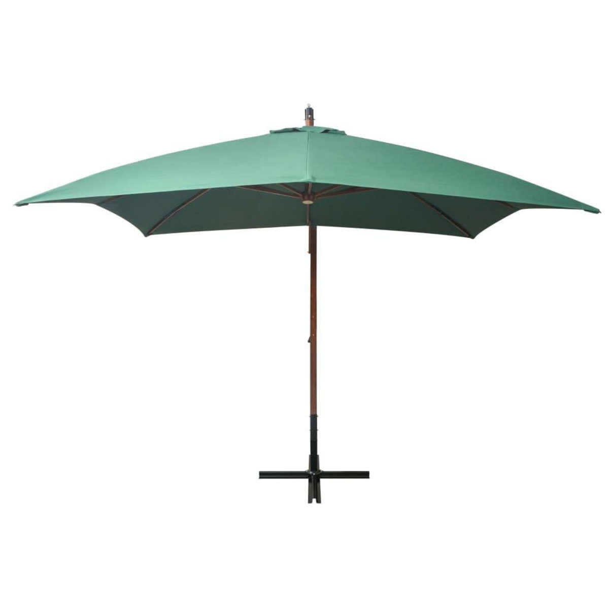 VIDAXL Parasol suspendu avec poteau en bois 300x300 cm vert