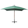 Voir la diapositive 2 : VIDAXL Parasol suspendu avec poteau en bois 300x300 cm vert